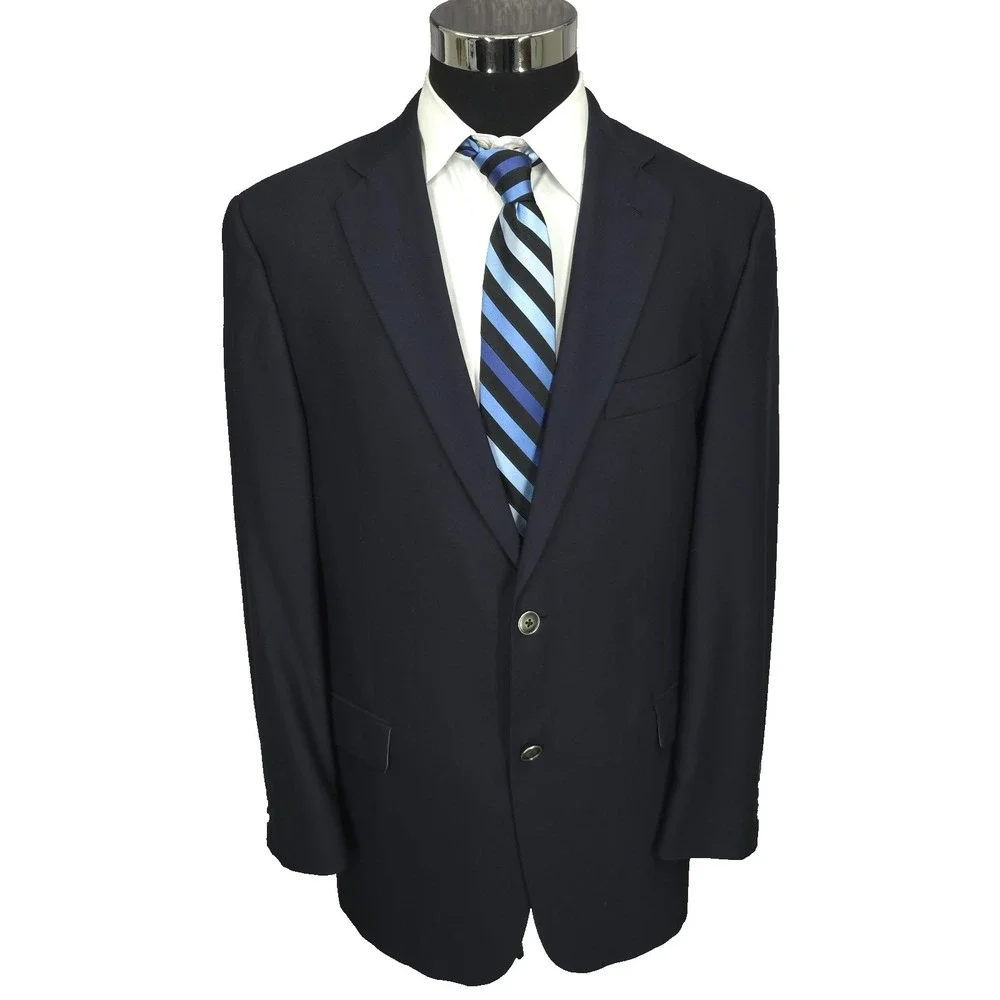 Hart Schaffner Max Gold Trumpeter‎ Blazer Jacket Mens 43R Blue Sports Coat Vent